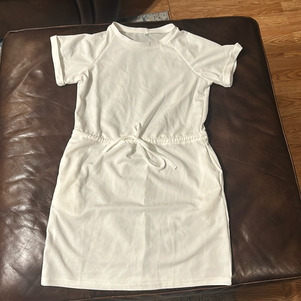 White linen summer dress